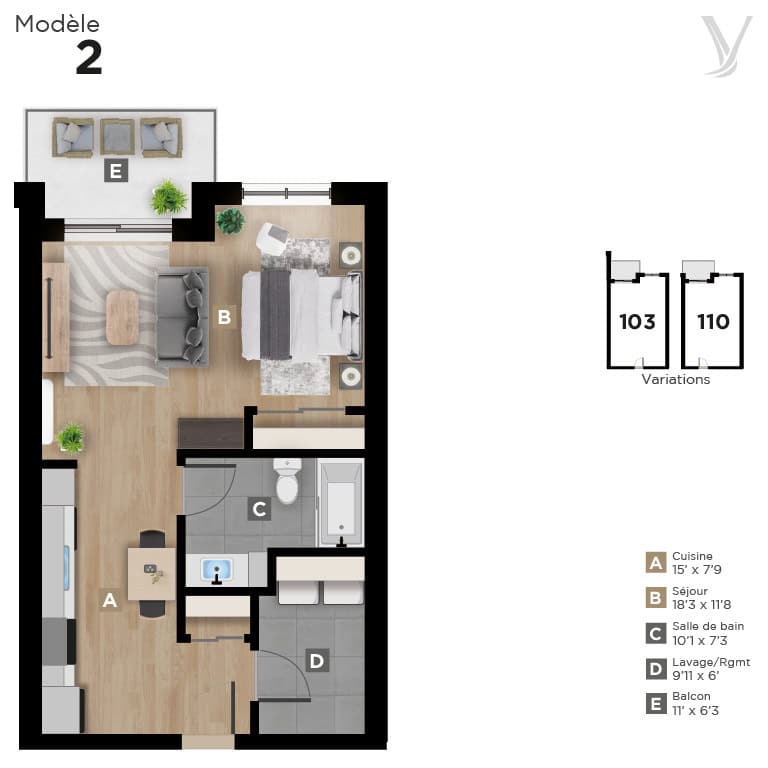 Condos le Rivya modèle 2